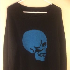 Skull Cashmere Black Crewneck Sweater